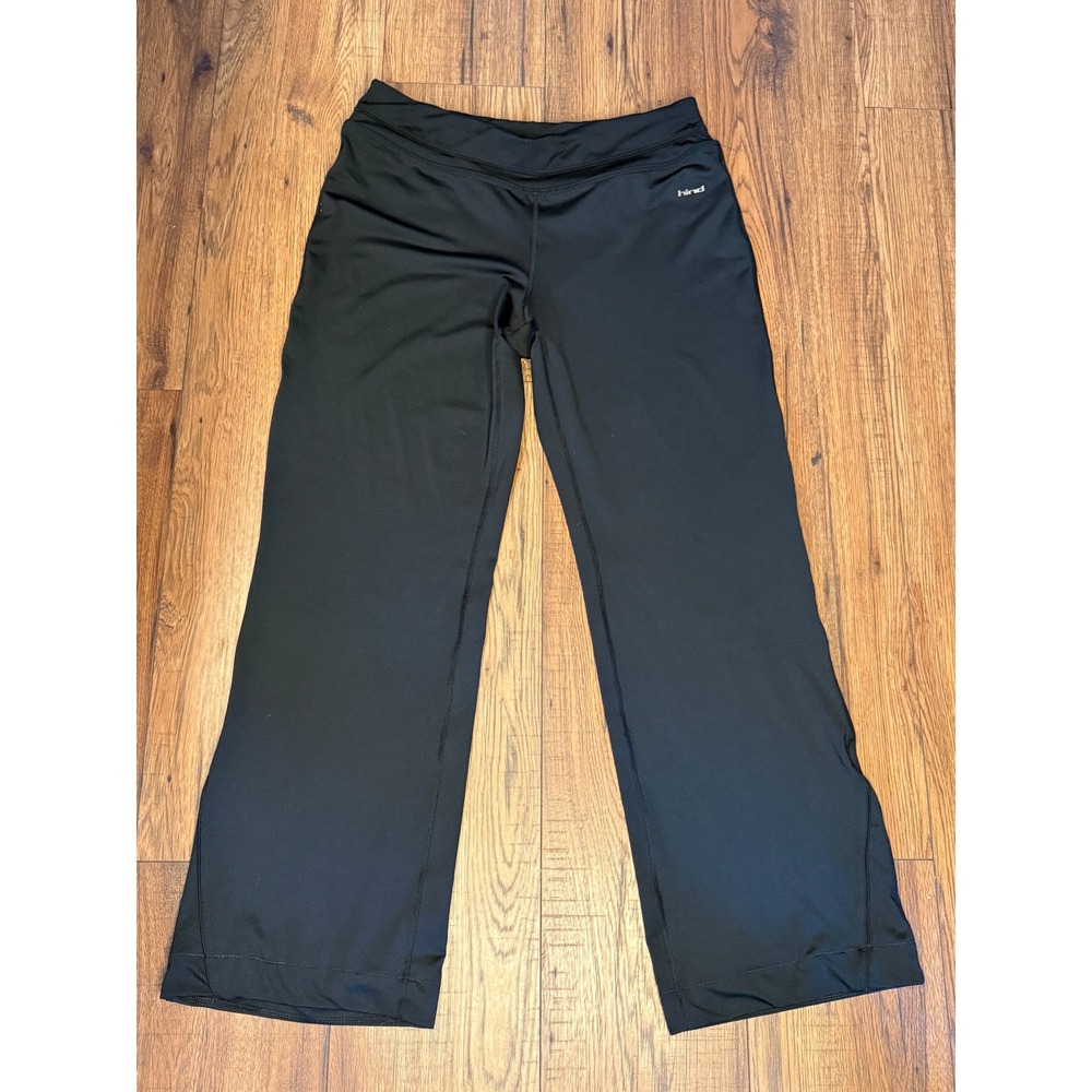 Hind Womens Black Yoga Pants Athletic Workout Trousers XL Straight Leg Stretch